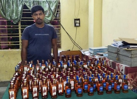 Battala Outpost Police detained 190 bottles foreign liquor